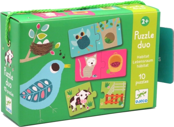 DJECO Tierhäuschen Puzzle 12x2 Teile