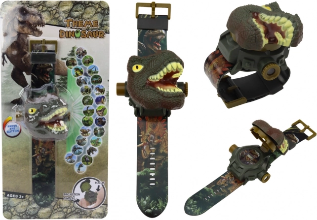 Uhr mit Projektor 3D Dinosaurier Tyrannosaurus Rex 22cm