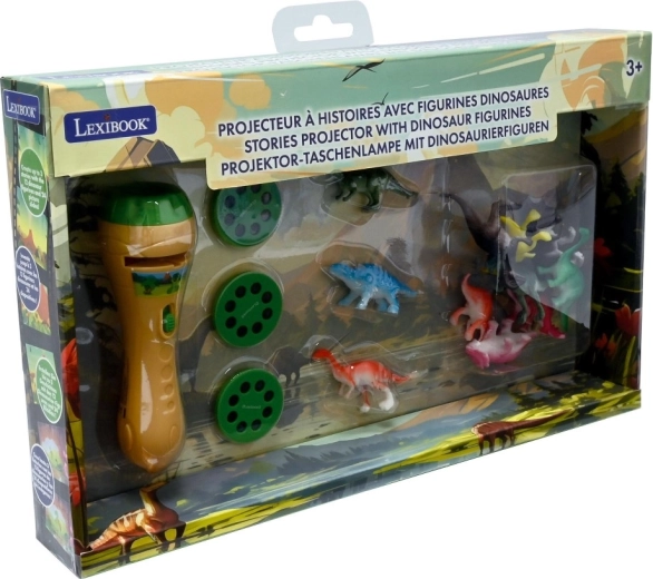 Lexibook Taschenlampe mit Geschichtenprojektor und Dinosaurierfiguren