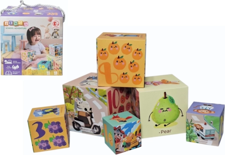 Lernpyramide aus bunten Würfeln für Kleinkinder – 1 Stück