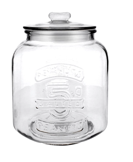 Glasdose 5,3 l mit Schriftzug und Glasdeckel