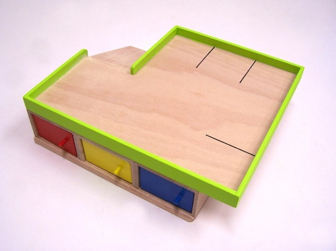 Holzgarage für 9 kleine Autos