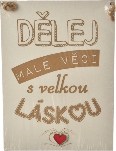 Dekoratives Holzschild „Mach kleine Dinge“ 20 × 28 cm