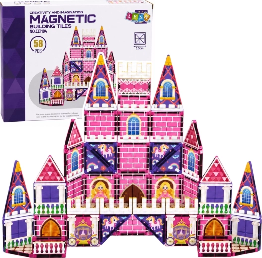 Magnetische Bausteine Prinzessinnenschloss, 58 Teile