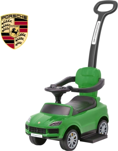 Milly Mally Kinder-Rutschfahrzeug mit Schiebegriff Porsche Cayenne grün