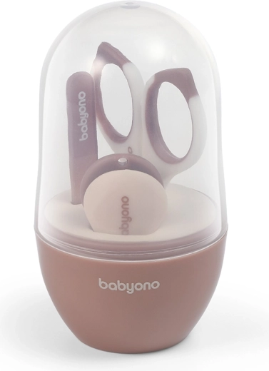 BabyOno Maniküre-Set für Kinder im Etui, beige