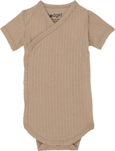 Lodger Romper mit kurzem Ärmel Seersucker beige 68