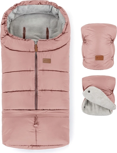 Petite&Mars Set зимний Fußsack Jibot 3in1 und Kinderwagenhandschuhe Jasie Dusty Pink