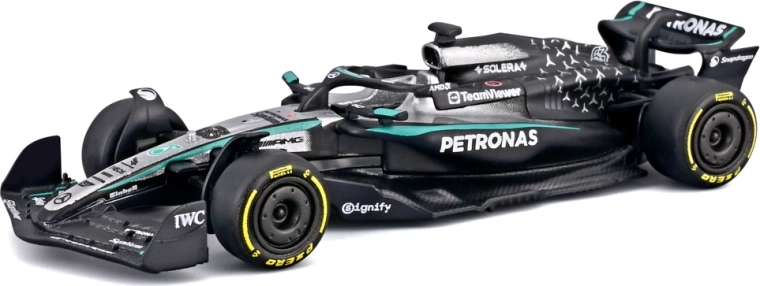 Bburago Modell Formel 1 Mercedes-AMG Petronas W16 (2025) George Russell #63 1:64 im Blister