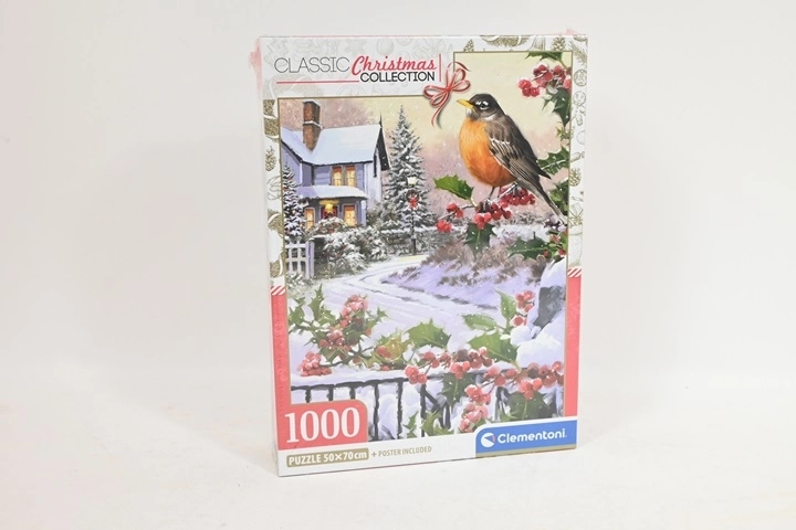 Clementoni Puzzle Weihnachtskollektion Rotkehlchen und Stechpalme 1000 Teile