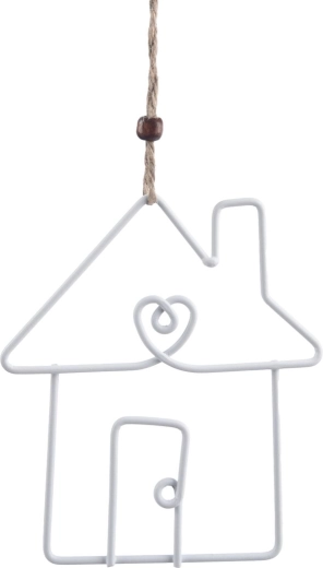 Hängedekoration Haus weiß 14 cm