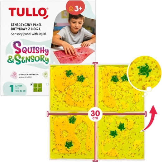 Tullo taktiles sensorisches Panel mit gelber Flüssigkeit