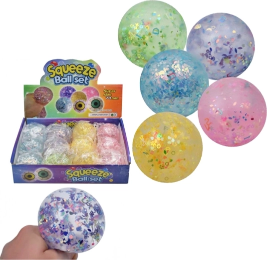 Glitzernder Anti-Stress-Quetschball 7 cm