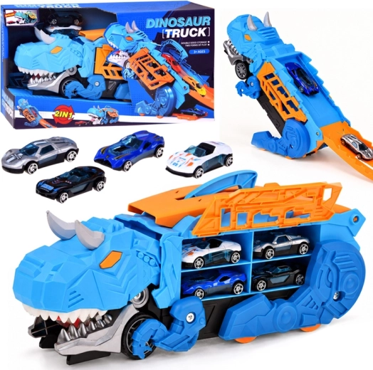 Dinosaurier-Lkw 2-in-1 mit Garage und kleinen Autos