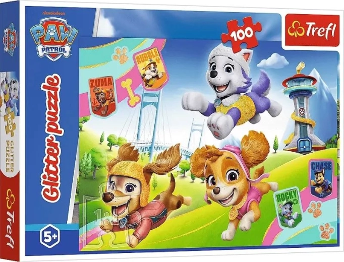 Glitzerndes Puzzle PAW Patrol mit 100 Teilen