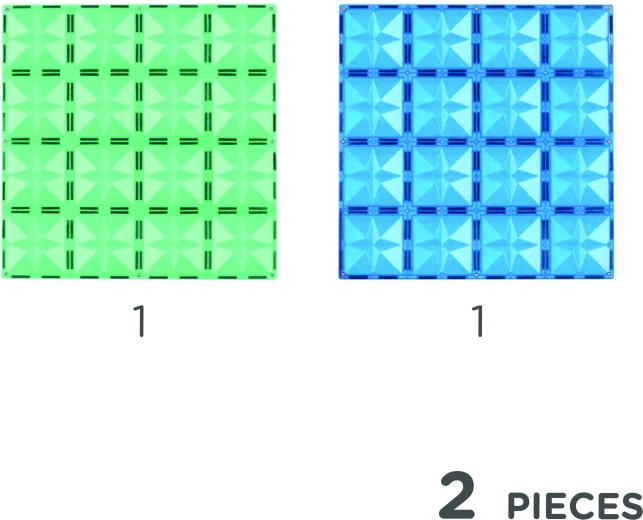 Cleverclixx große magnetische Grundplatten blau und grün (2 Stk.)