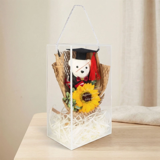 Künstliche Dekoration mit Sonnenblume und Bären zur Promotion