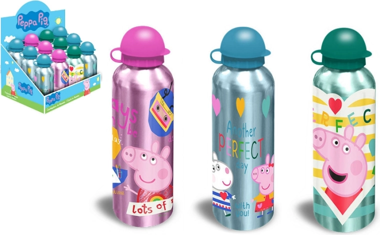 Aluminium-Trinkflasche mit PEPPA PIG Motiv, 500 ml