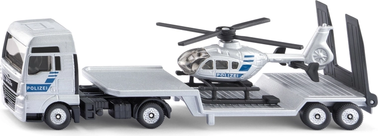Siku Super Polizeizugmaschine MAN mit Anhänger und Hubschrauber