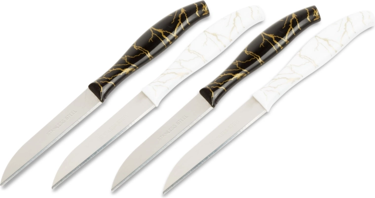 Set aus Schälmessern 15 cm, schwarz/weiß, 4 Stück