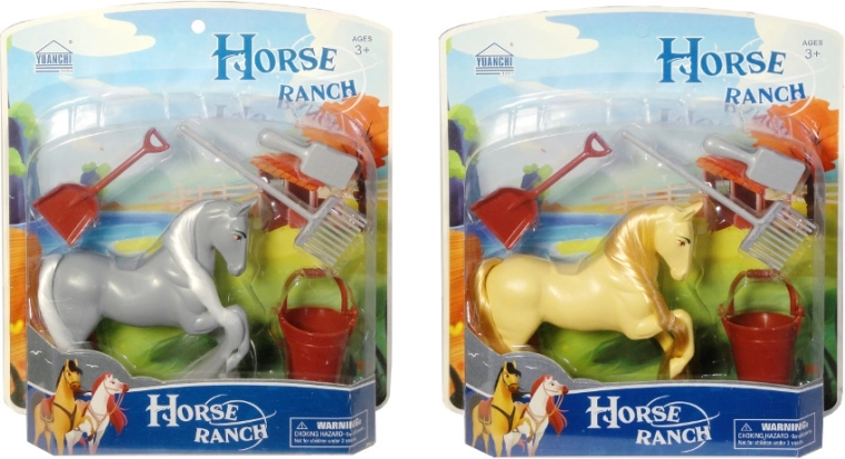Pferdefigur mit Set zum Bürsten von Mähne und Schweif