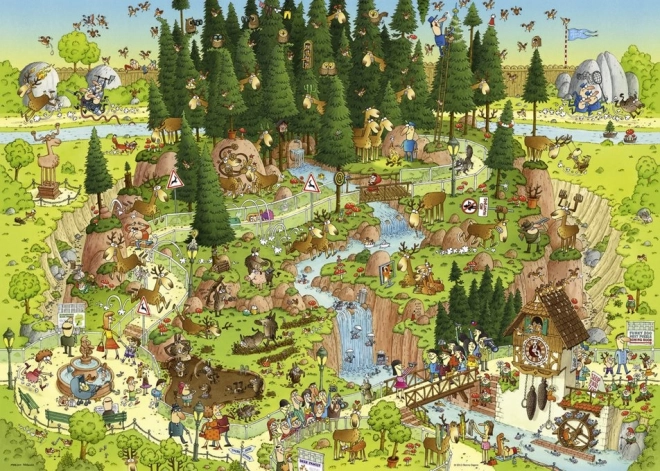 HEYE Puzzle Verrückter ZOO: Ausstellung Schwarzwald 1000 Teile