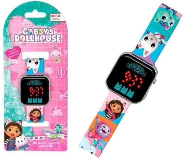 Kinder-LED-Uhr GABBY’S KATZENHAUS