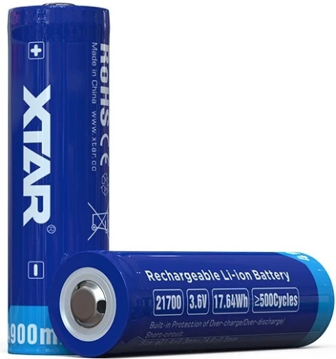 XTAR Li-Ion-Akku 21700 3,7 V 4900 mAh mit Schutz – 1 Stück
