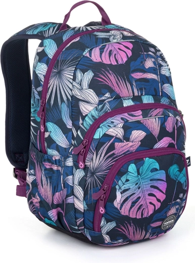 Schulrucksack Topgal Skye mit Monstera-Motiv