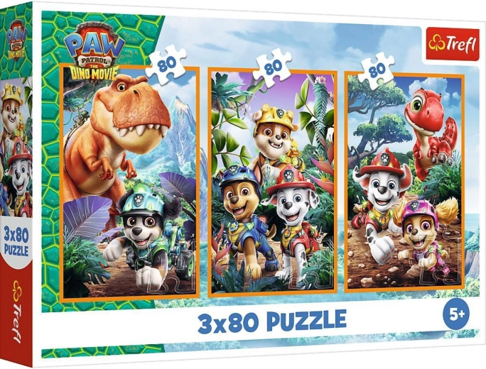 Puzzle 3-in-1 Paw Patrol: Dino-Helden (3×80 Teile)