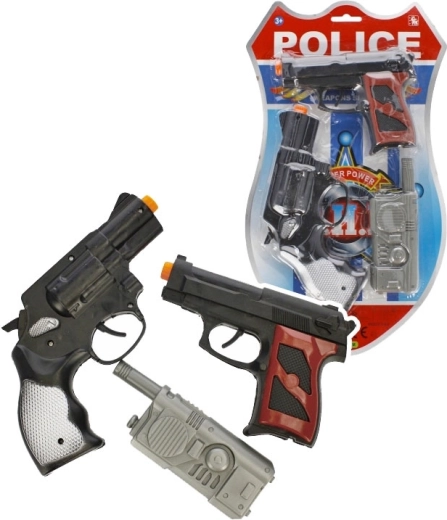Polizeiset mit 2 Pistolen und Funkgerät