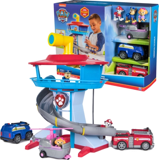 PAW Patrol Beobachtungsturm mit Licht, Geräuschen, Fahrzeugen und Figuren