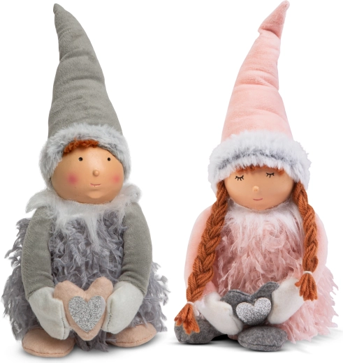 Weihnachtliche Stoffpuppe Junge oder Mädchen, 38 cm – 1 Stück