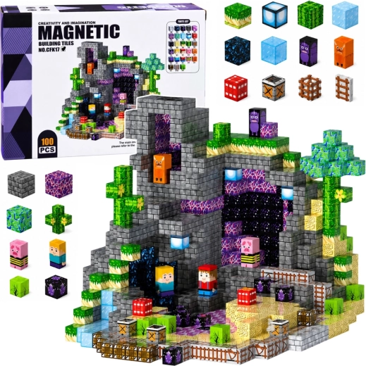 Magnetische Pixel-Würfel – Baukasten mit 100 Teilen