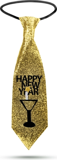 Silvesterkrawatte mit goldenen Glitzern