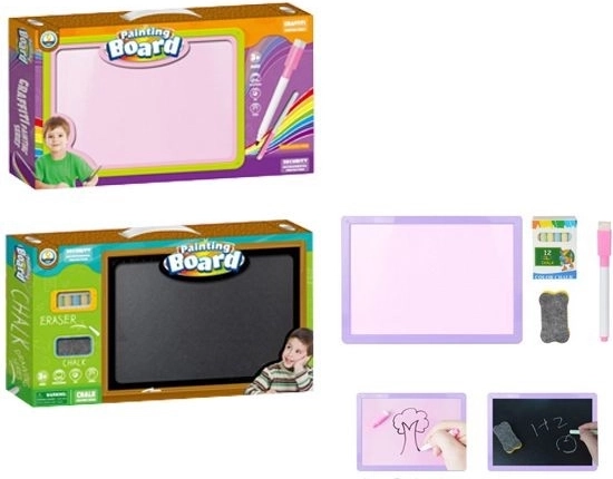 Doppelseitige Lern-Tafel für Kreide und Marker 2-in-1 – 1 Stück