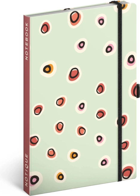 NOTIQUE liniertes Notizbuch 13 × 21 cm mit Gummiband und Fach