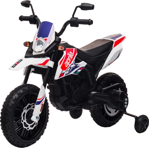 Kinder-Elektromotorrad Aprilia RX-125 weiß