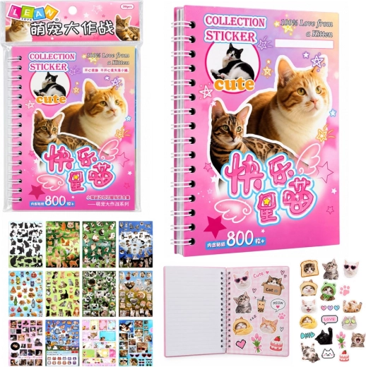 Stickerheft mit Katzenmemes und 800 Aufklebern