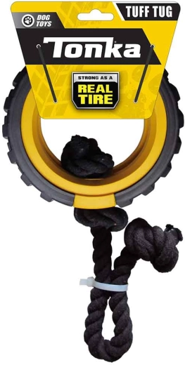 Tonka Gummi Mega-Zerrspielzeug mit Seil für Hunde 38 cm