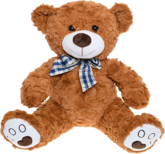 Sitzender Plüschbär mit Schleife 30 cm, dunkelbraun