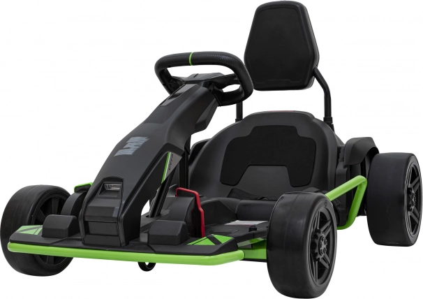 Kinder-Elektro-Gokart Fast 3 Drift Schwarz + Drift-Funktion + 2x150W Motoren + LED-Funkgerät + Gurte