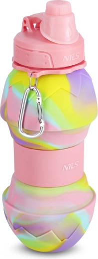 Faltbare Silikonflasche NILS Camp 700 ml rosa