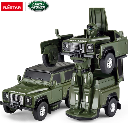 Metallauto und Roboter 2-in-1 Rastar Land Rover Defender 1:32 grün – 1 Stück