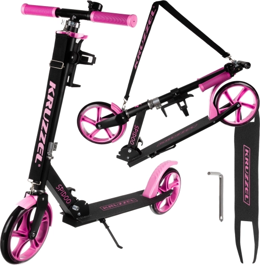 Faltbarer City-Scooter Spidoo KRUZZEL – 1 Stück – Rosa-Schwarz