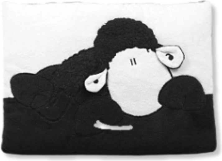 Schwarz-weißer Kissen SHEEPWORLD II
