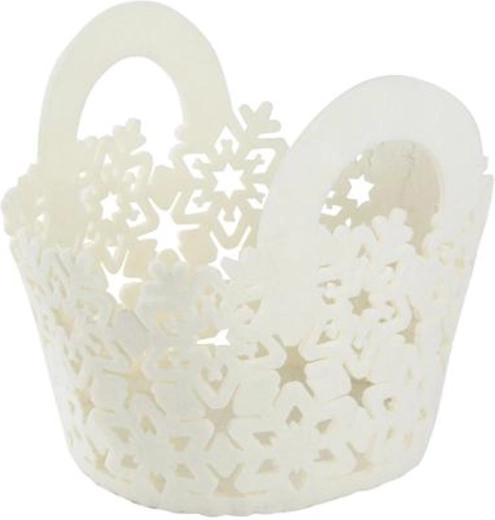 Filz-Weihnachtskörbchen Toro, weiß, 15 cm