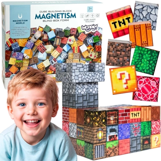 Woopie magnetische Bauklötze – 3D-Magnetwürfel, Bildungsset 63 Stk.