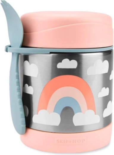 Skip Hop Spark Style Thermobehälter für Essen mit Löffel-Gabel, Regenbogen 325 ml