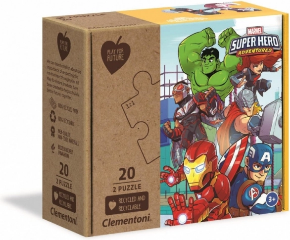 Clementoni Play For Future Puzzle Marvel Superhelden 2x20
